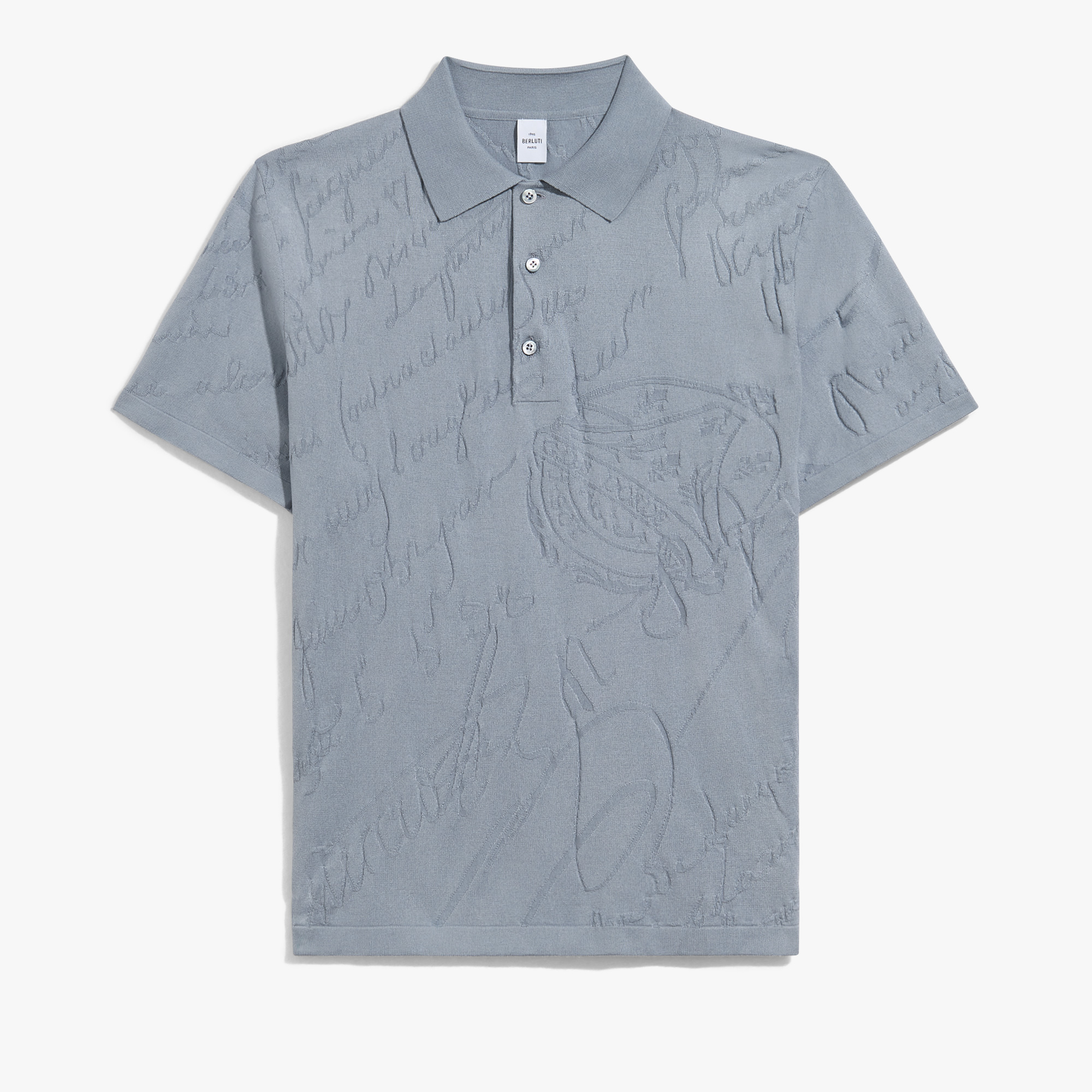 Diagonal Scritto Polo, TITANIUM BLUE, hi-res