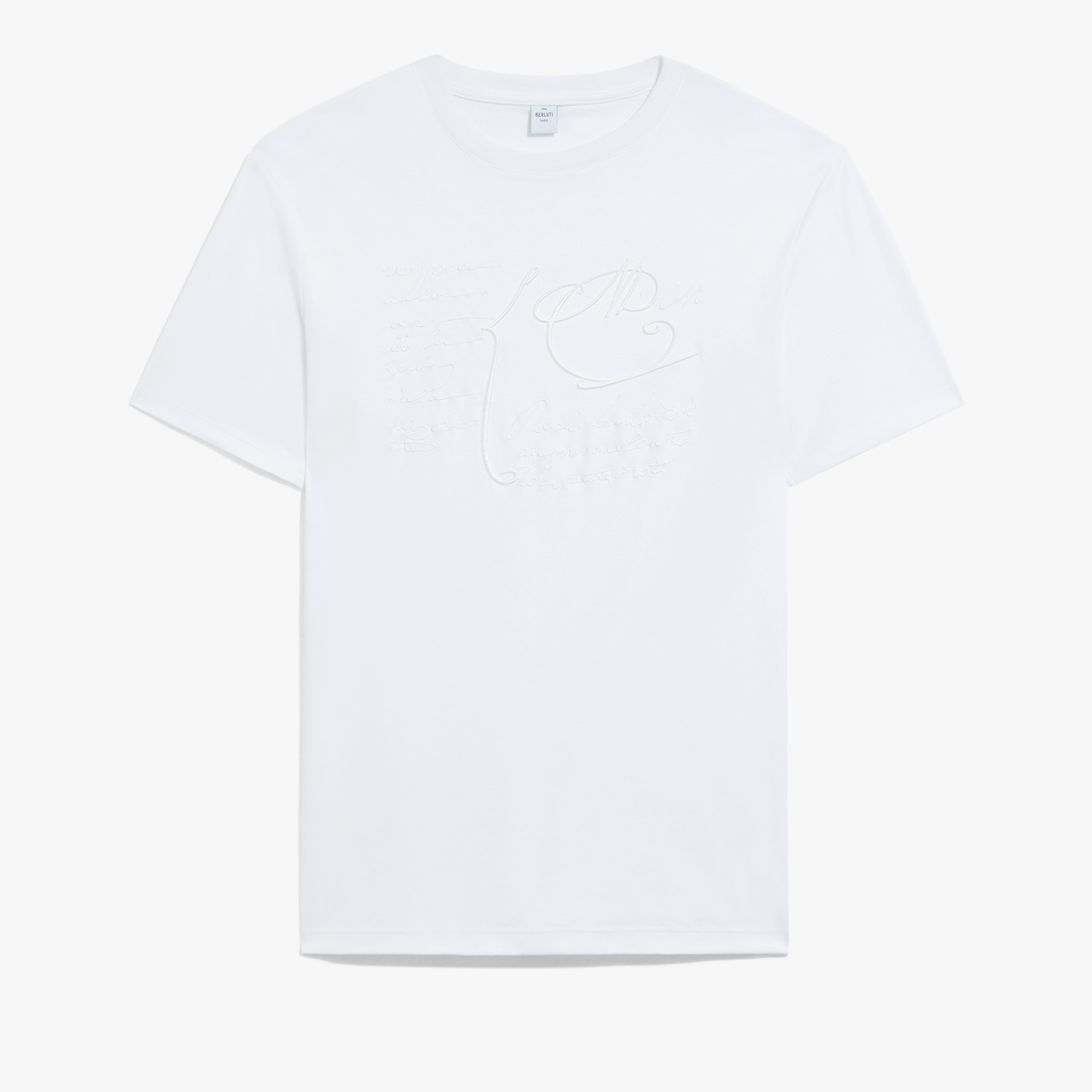 Scritto Embroidered T-shirt, BLANC OPTIQUE, hi-res