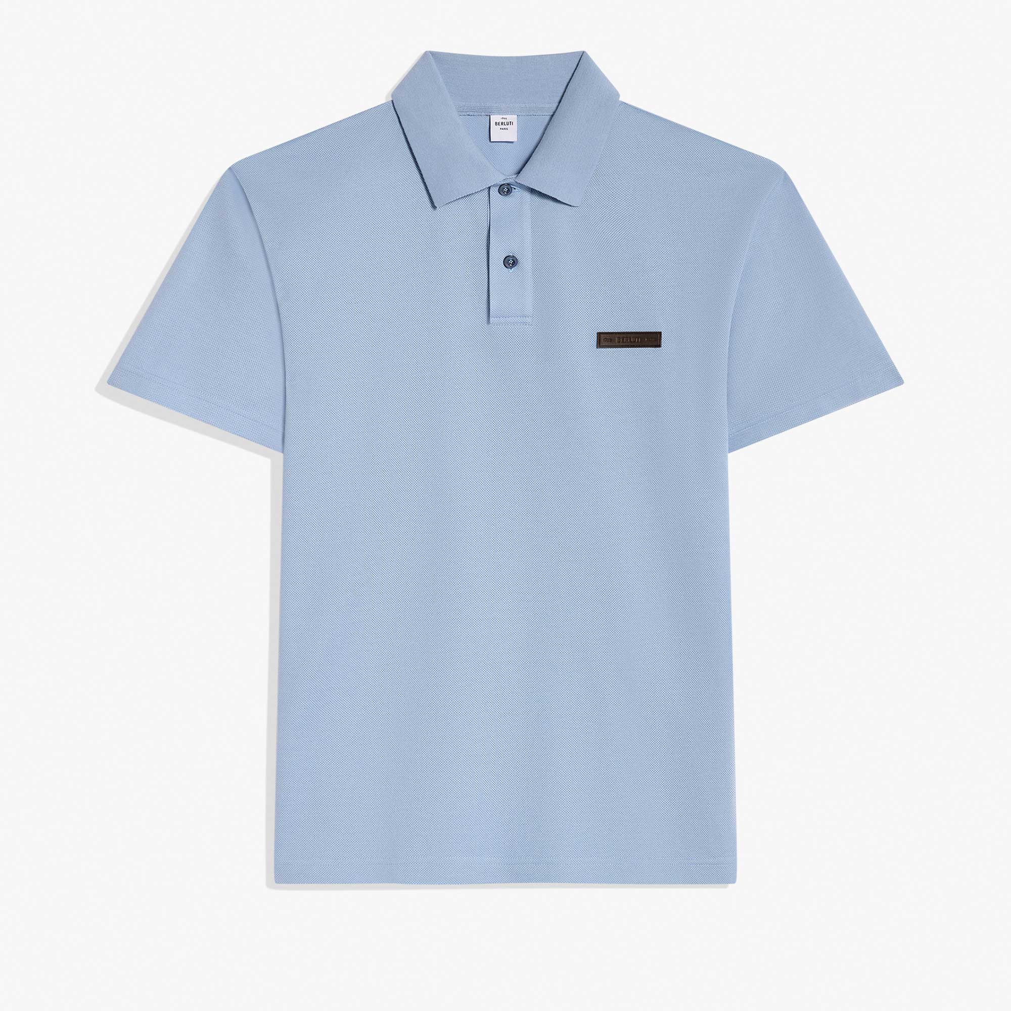 Classic Pique Leather Tab Polo, PALE BLUE, hi-res