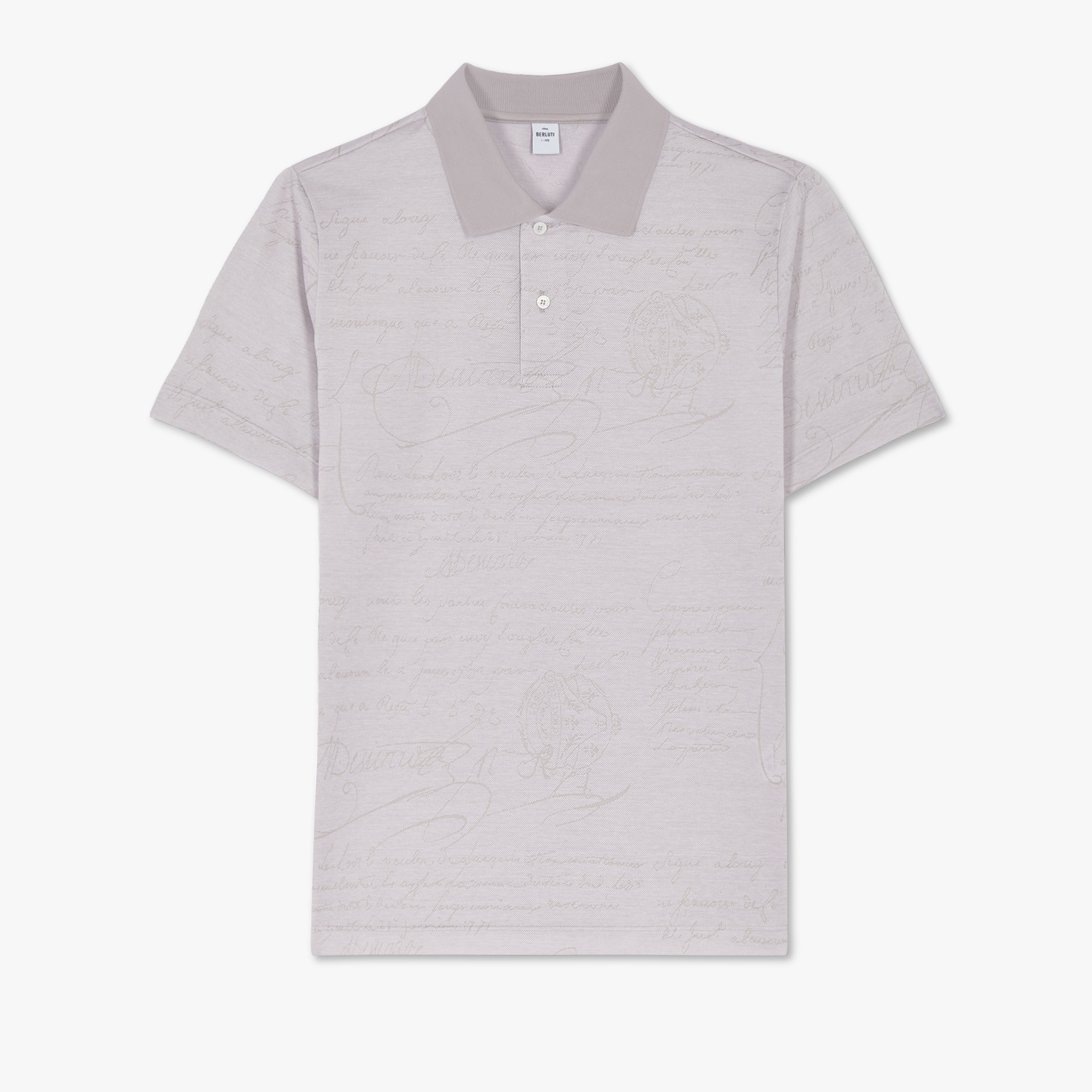 All Over Scritto Jacquard Polo, PEARL GREY, hi-res