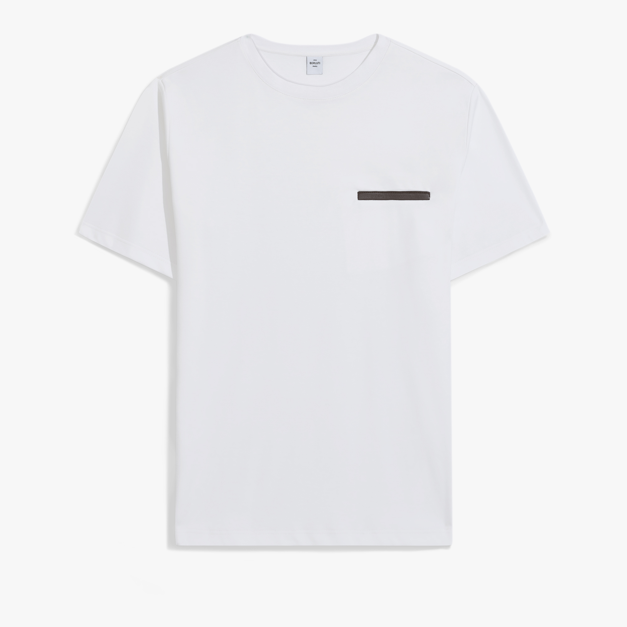 Leather Tab Pocket T-shirt, BLANC OPTIQUE, hi-res