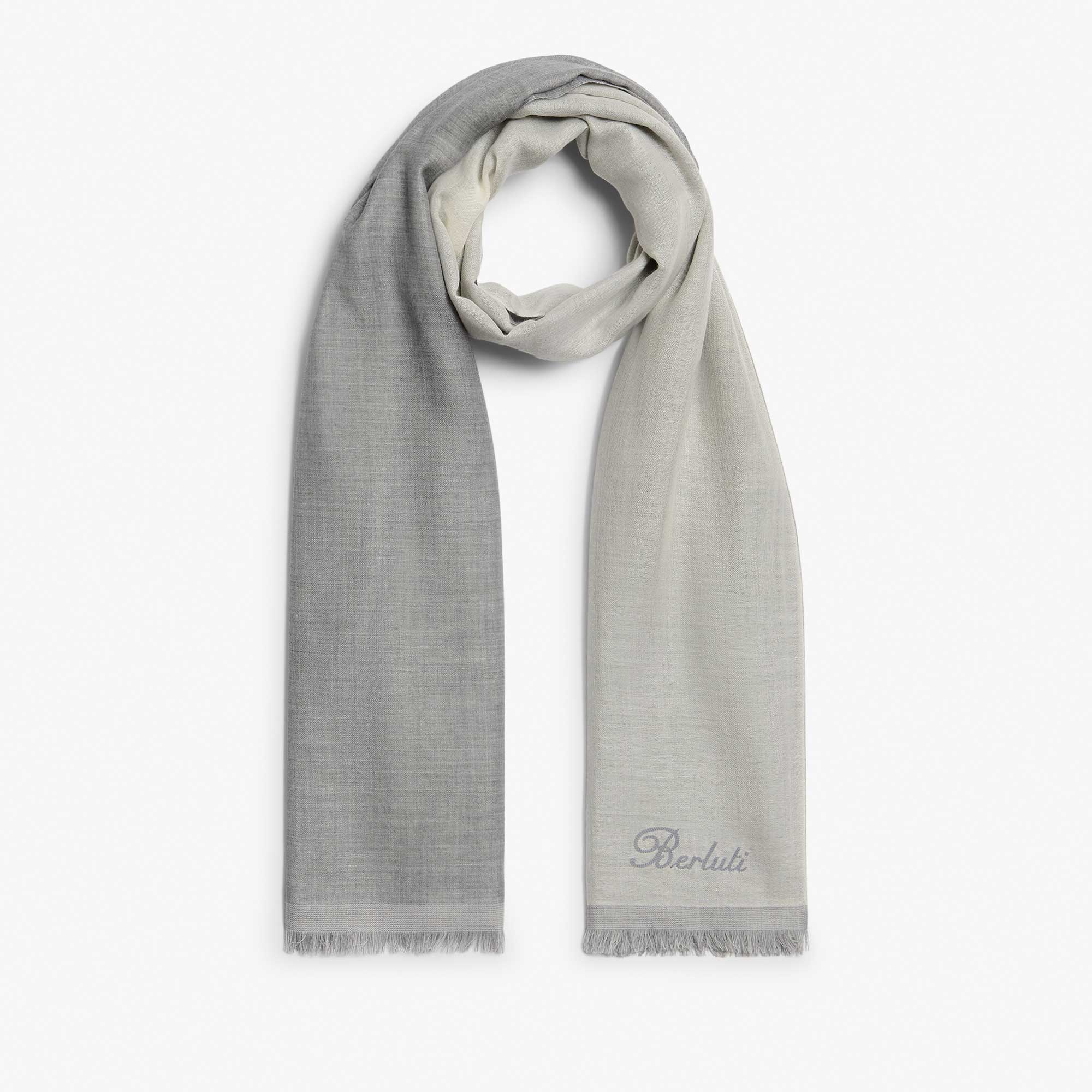 Light Double Face Scarf, SILVER / GRES BEIGE, hi-res