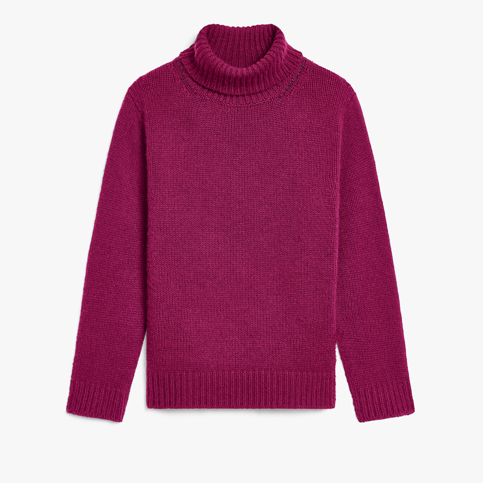 Leather Braiding Turtleneck, PURPLE FUSHIA, hi-res