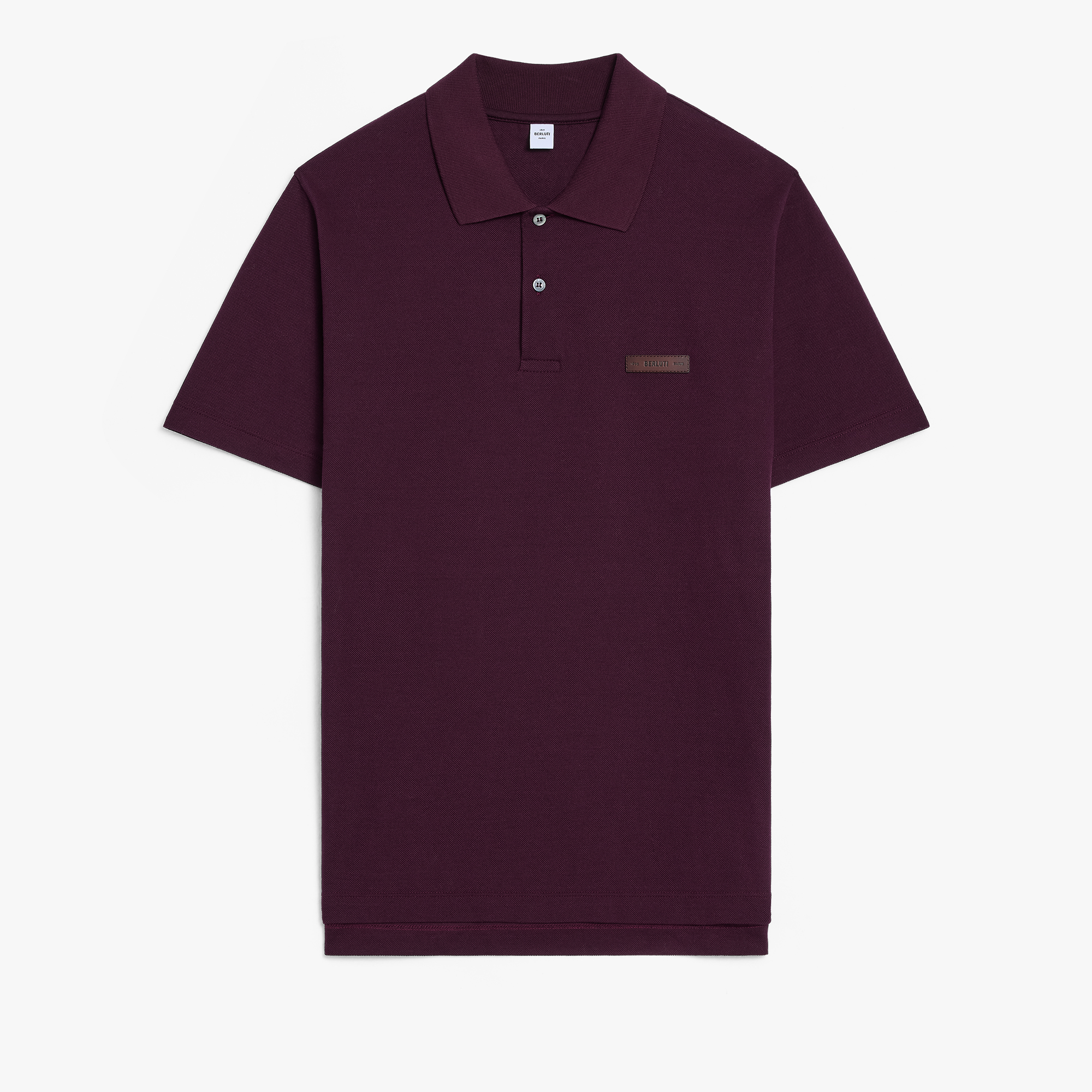 Leather Tab Polo, PURPLE GRAPE, hi-res