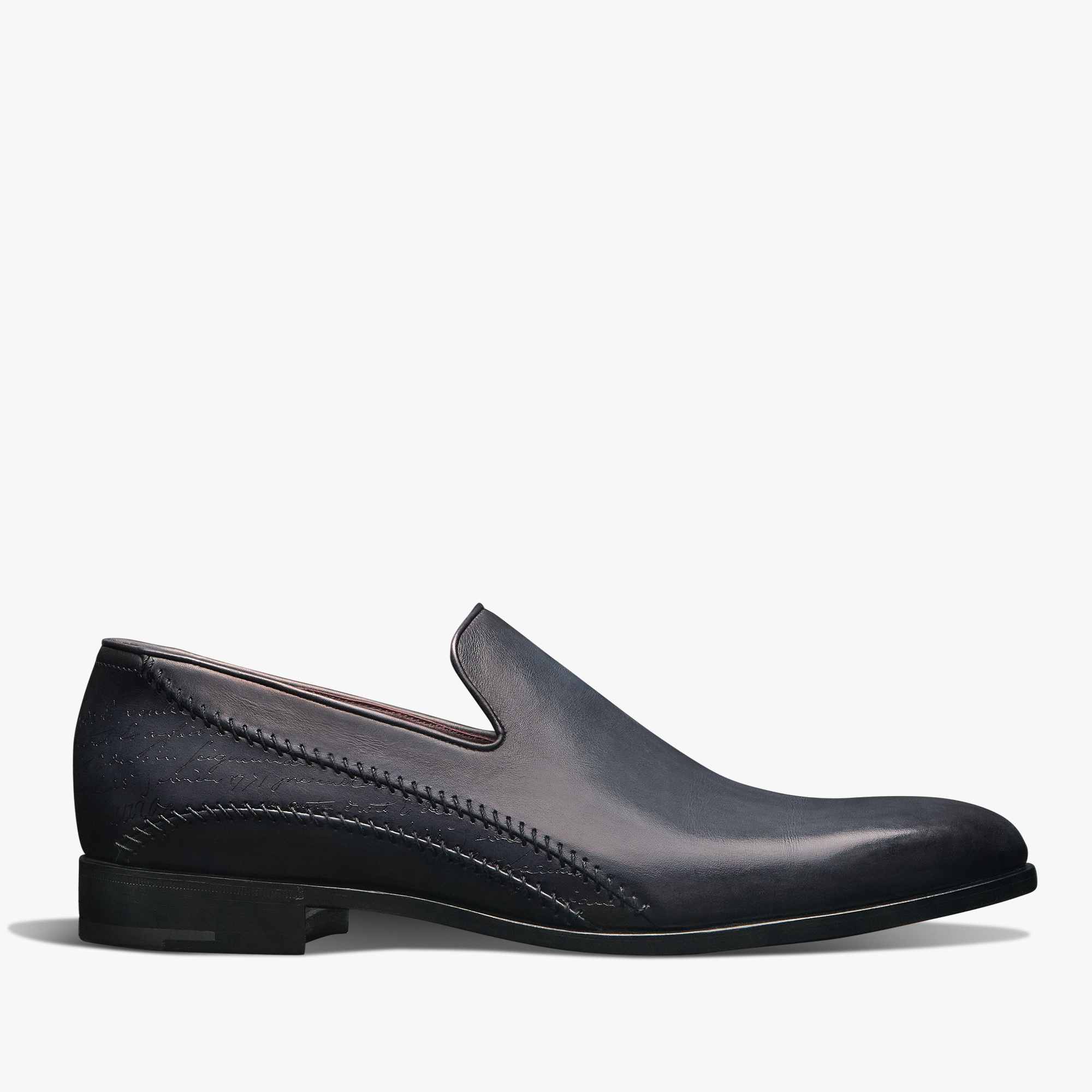 Rapiécé-Reprisé Scritto Leather Slipper, LUNA PIENA, hi-res