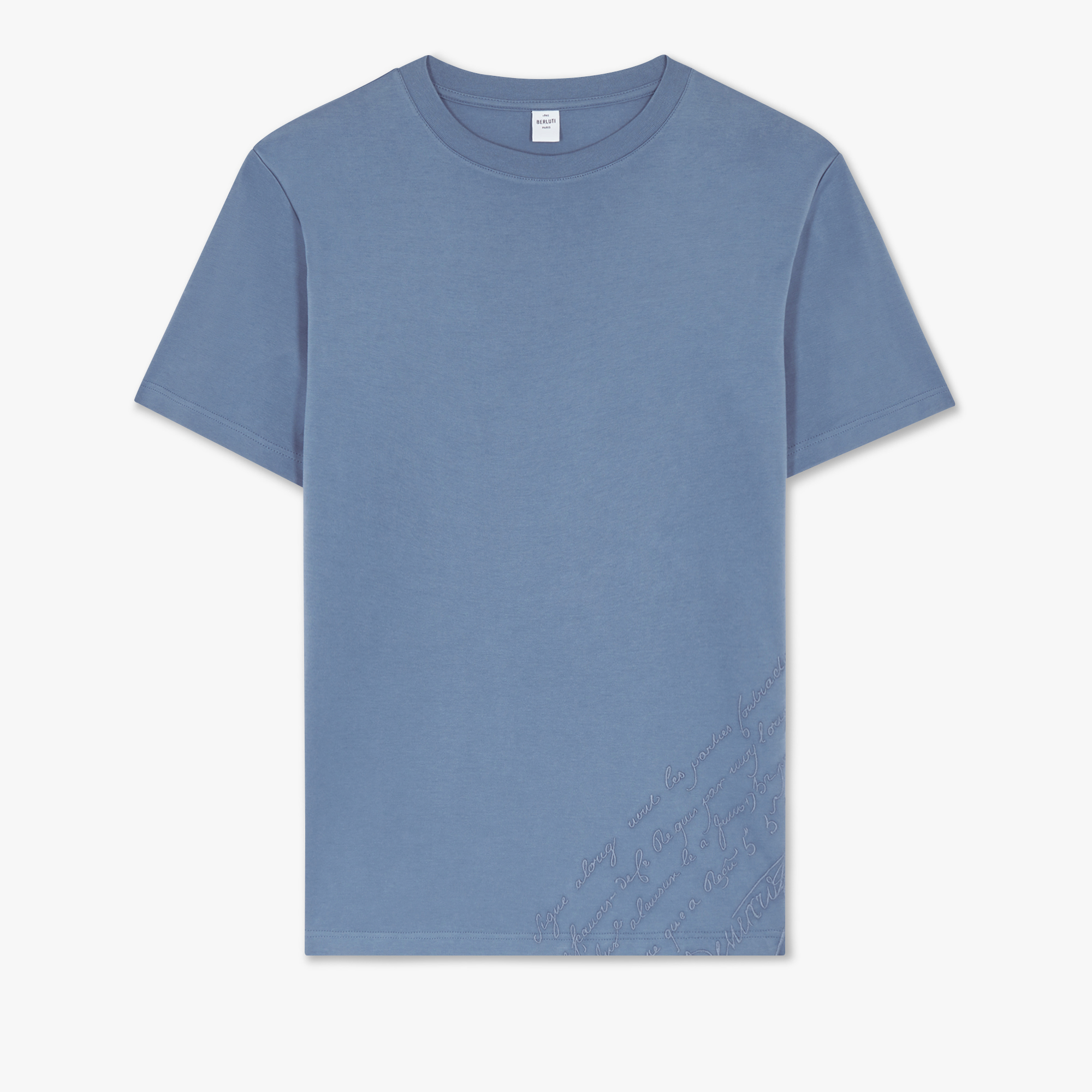 刺绣Scritto图纹T恤衫, STORM BLUE, hi-res