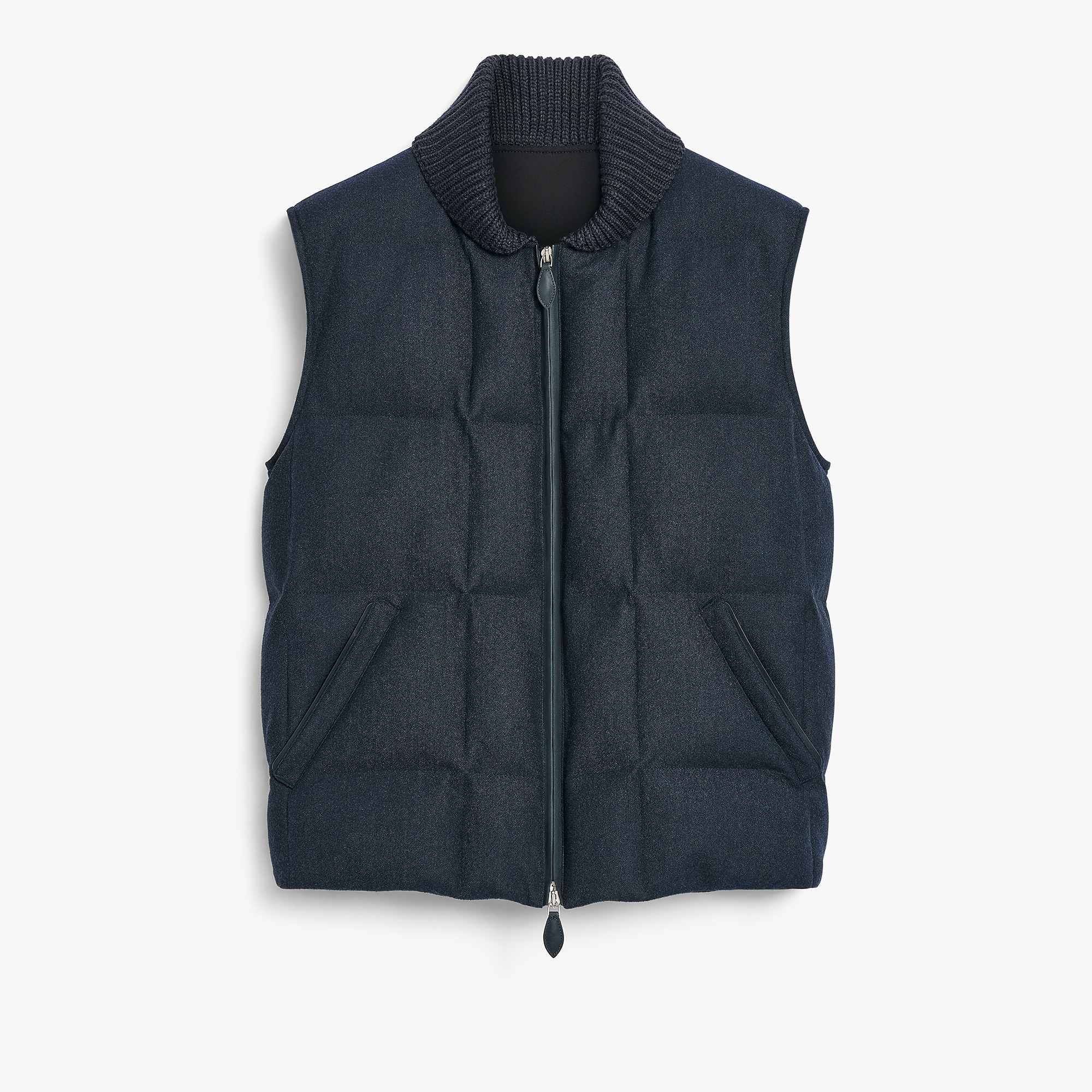 Wool Puffer Gilet, DARK LEAD, hi-res