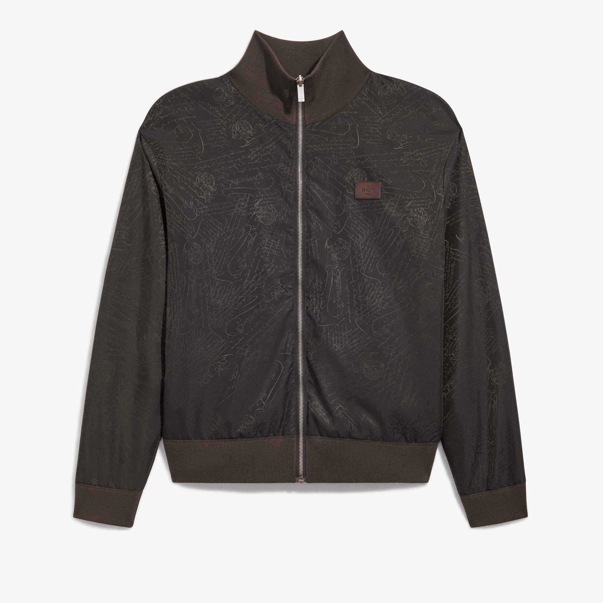 Reversible Wool & Scritto Nylon Tracksuit Blouson, EARTH BROWN, hi-res