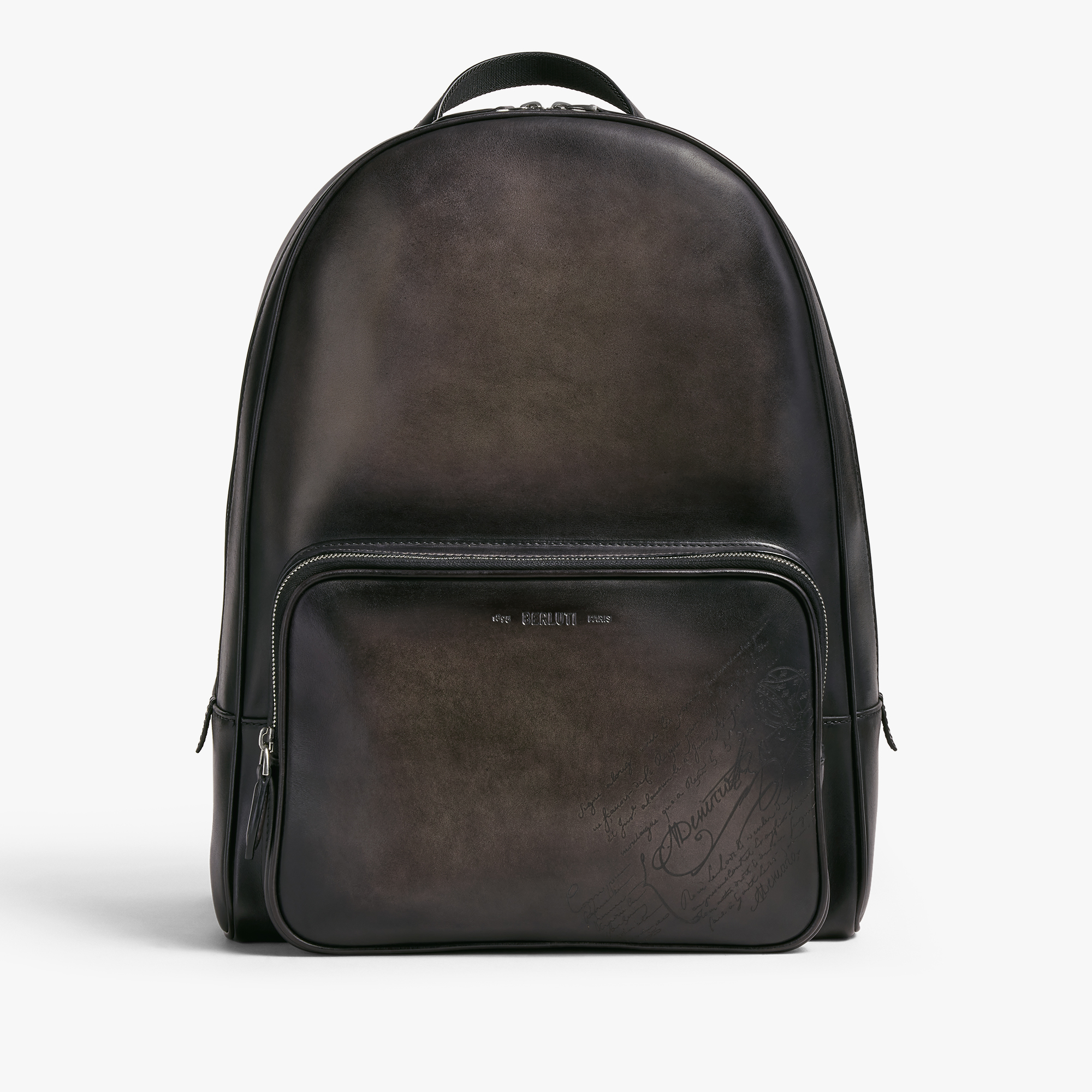 Time Off Scritto Leather Backpack, NERO GRIGIO, hi-res