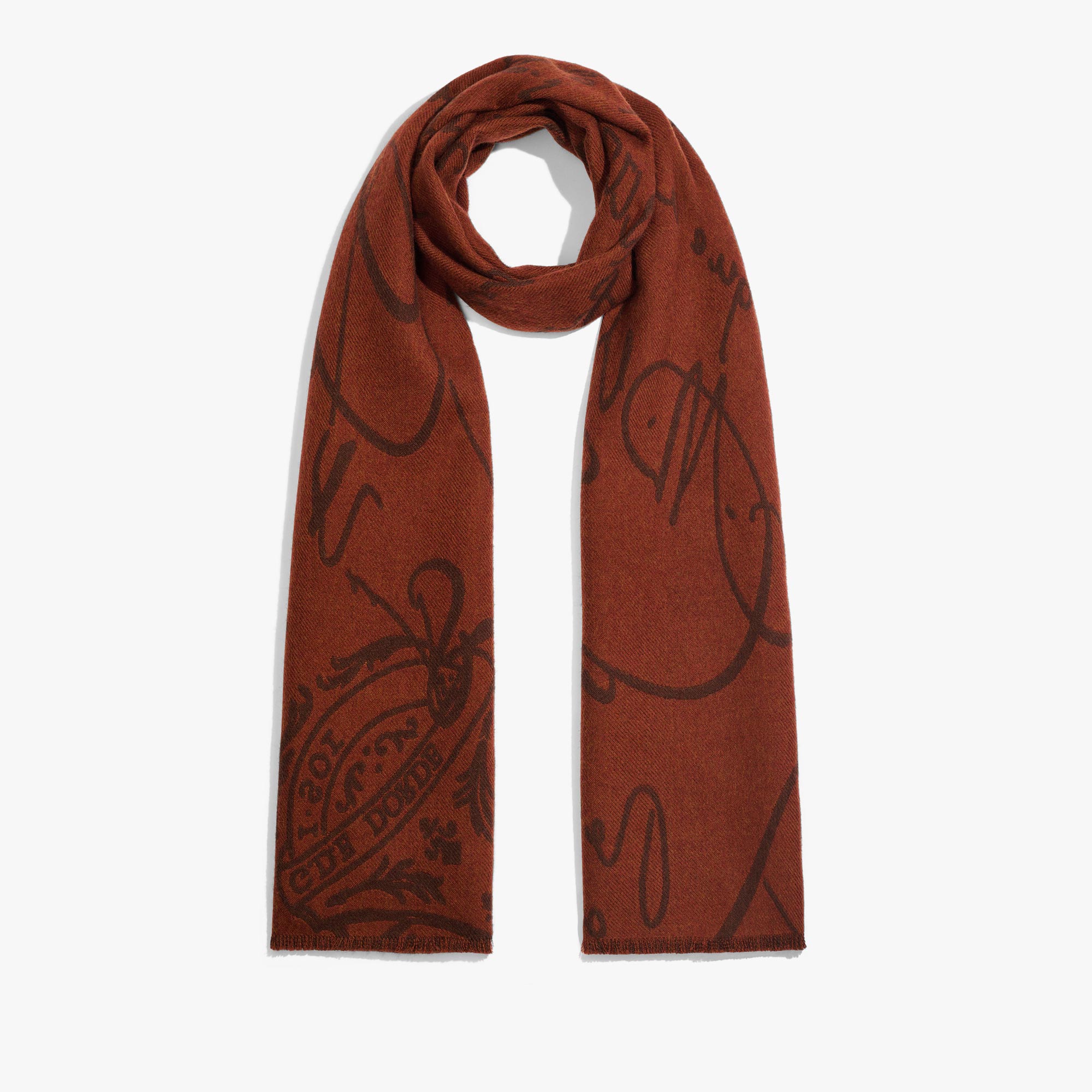 Wool Scritto Scarf, EBANO, hi-res