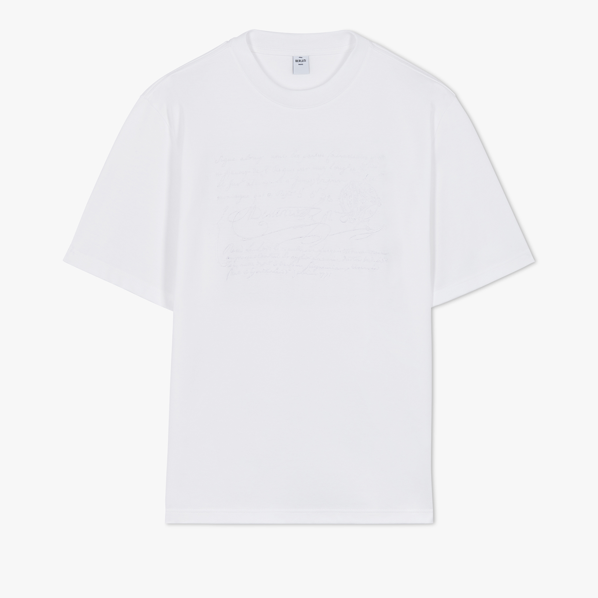 刺繍スクリット Tシャツ, BLANC OPTIQUE, hi-res