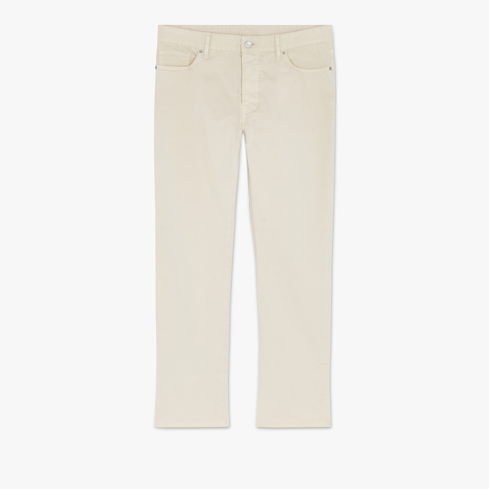 Garment Dyed Denim Trousers, IVORY, hi-res