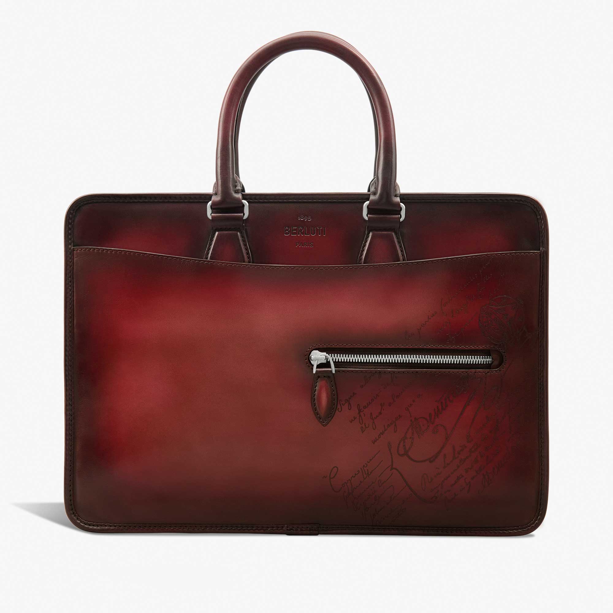 Un Jour Mini Gradiant Scritto Leather Briefcase, LIGHT SAINT EMILION, hi-res