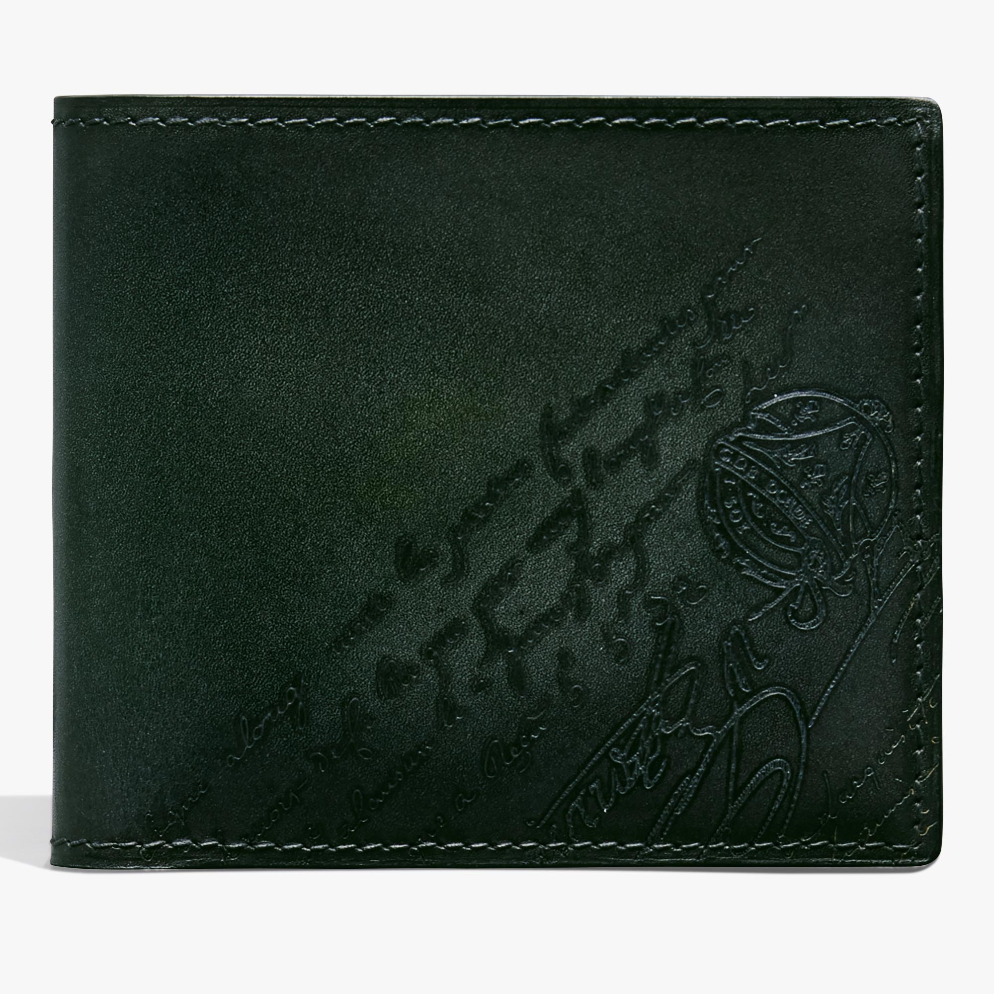 Makore Scritto Leather Wallet, OPUNTIA, hi-res