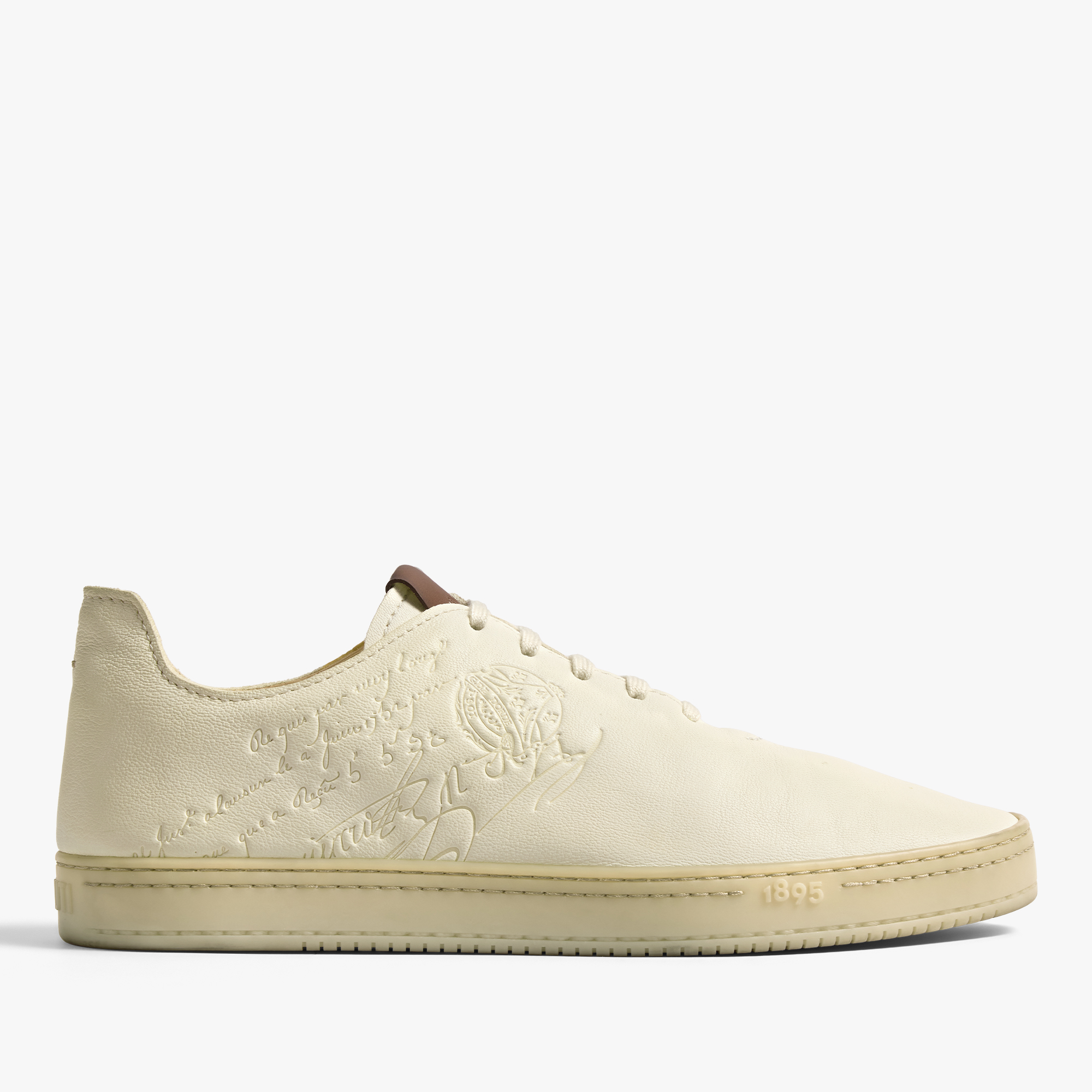 Eden Scritto Leather Sneaker, WHITE, hi-res