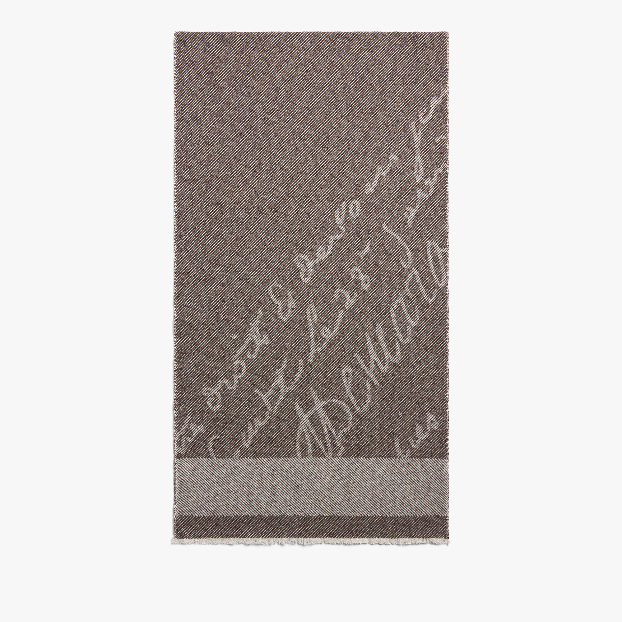 Cashmere Gabardine Scarf, SIGNATURE BROWN, hi-res