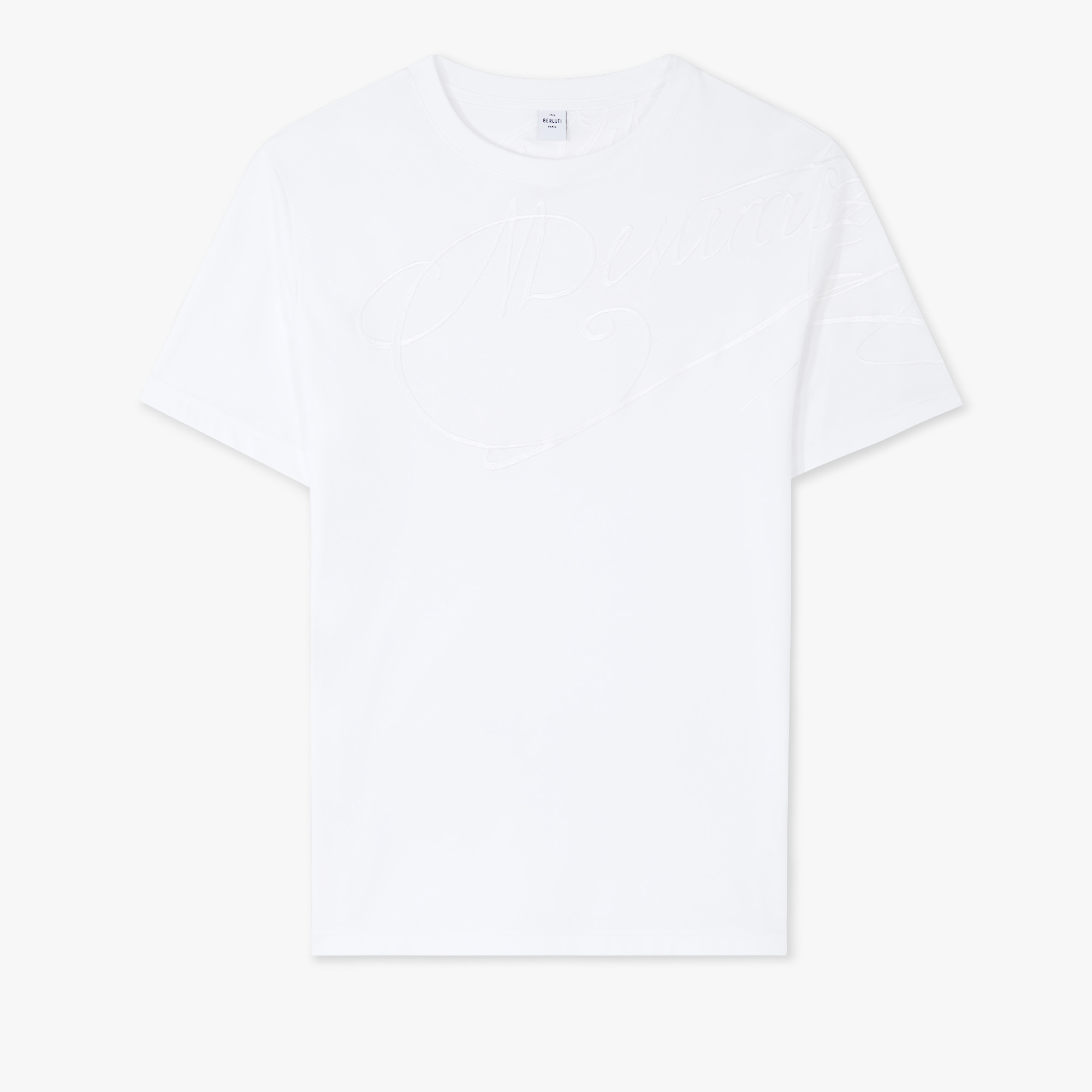 スクリット刺繍 Tシャツ, BLANC OPTIQUE, hi-res
