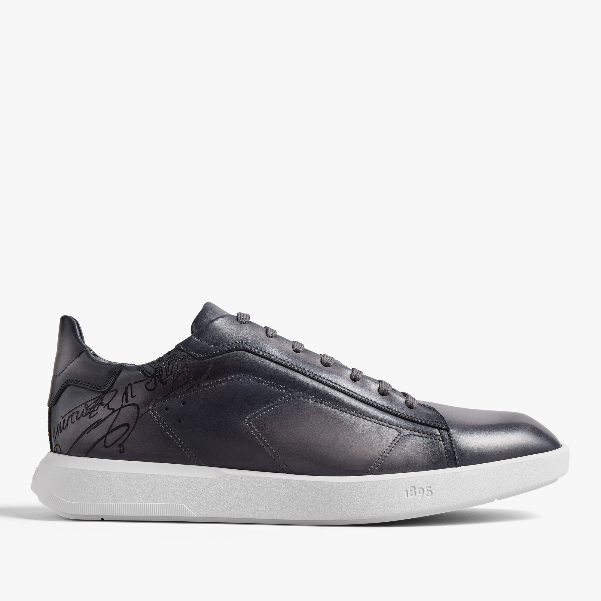 Stellar Scritto Venezia Calf Leather Sneaker, IRON GREY, hi-res