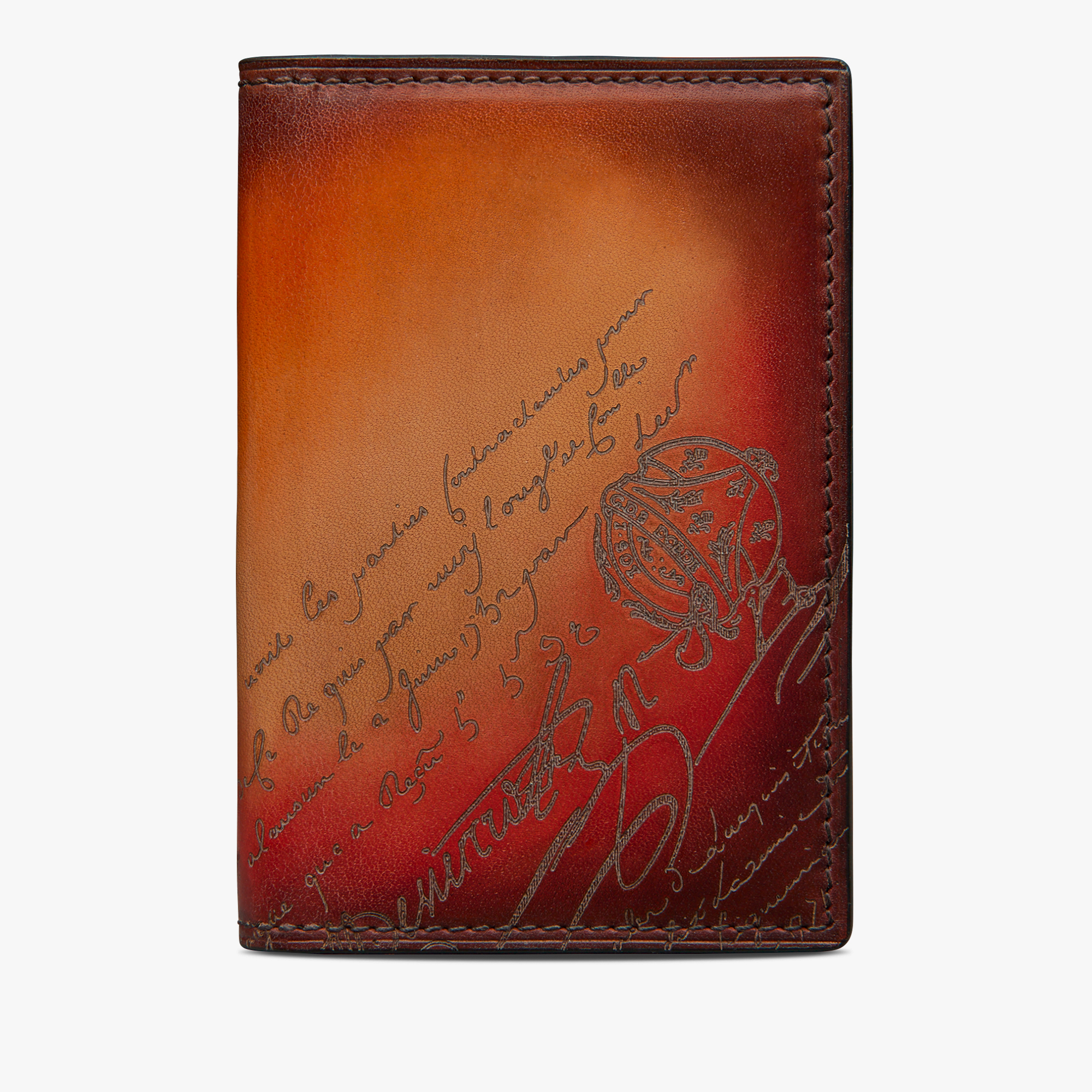 Jagua Scritto图纹皮革卡包, RED SUNSET, hi-res