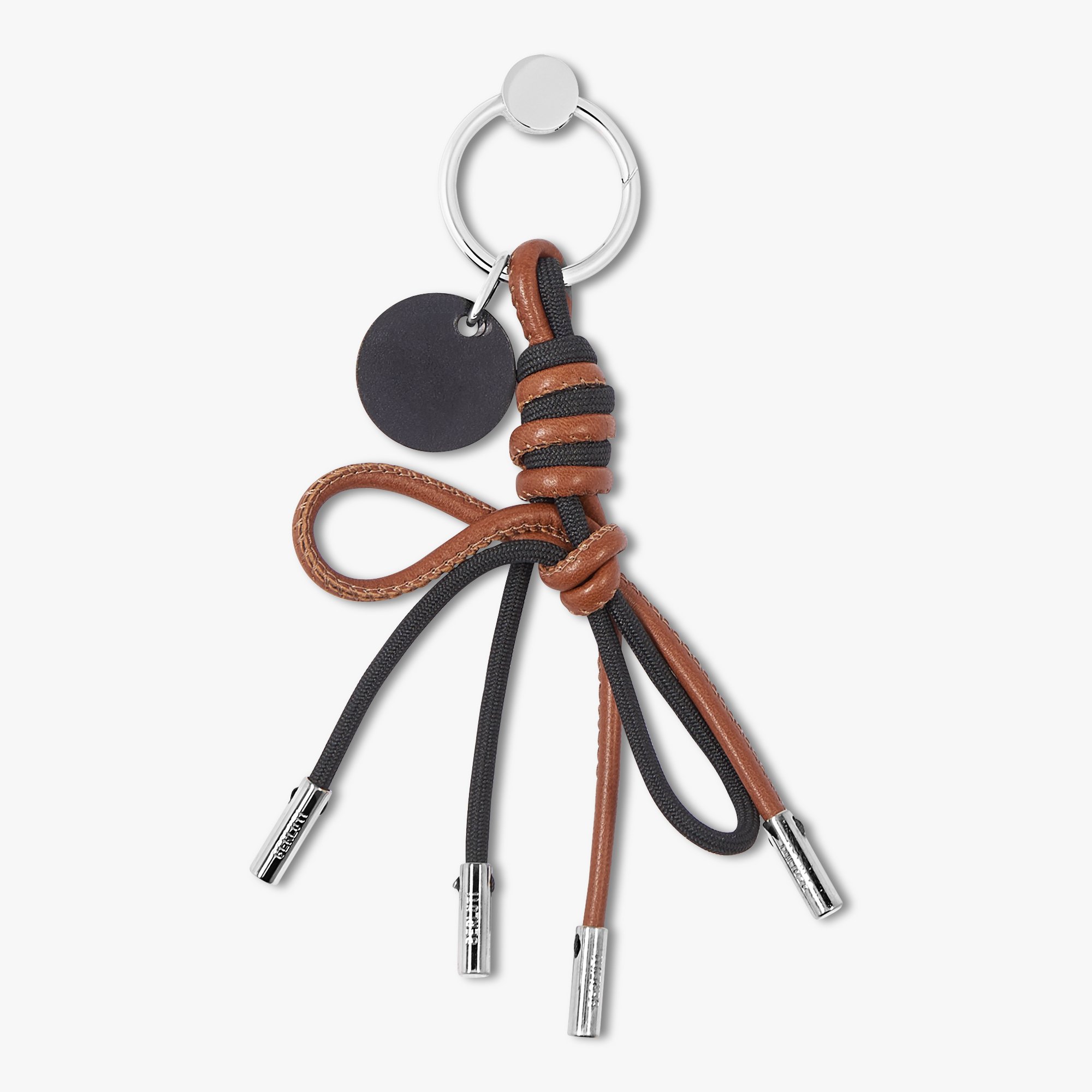 Cotton And Leather Berluti Knot Key Ring