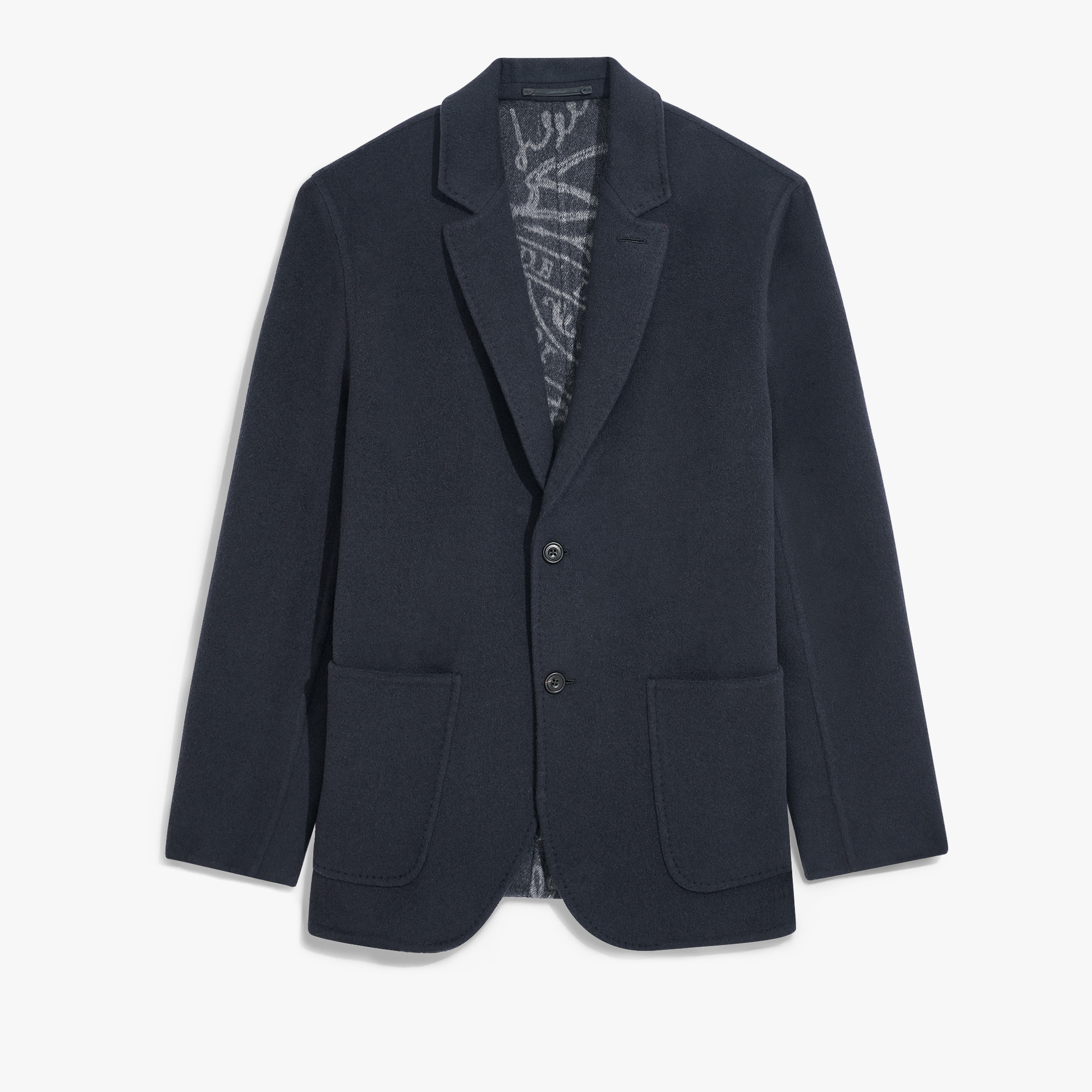 Double Face Splitable Jacket, MARINE/ INTERNAL GIANT SCRITTO, hi-res