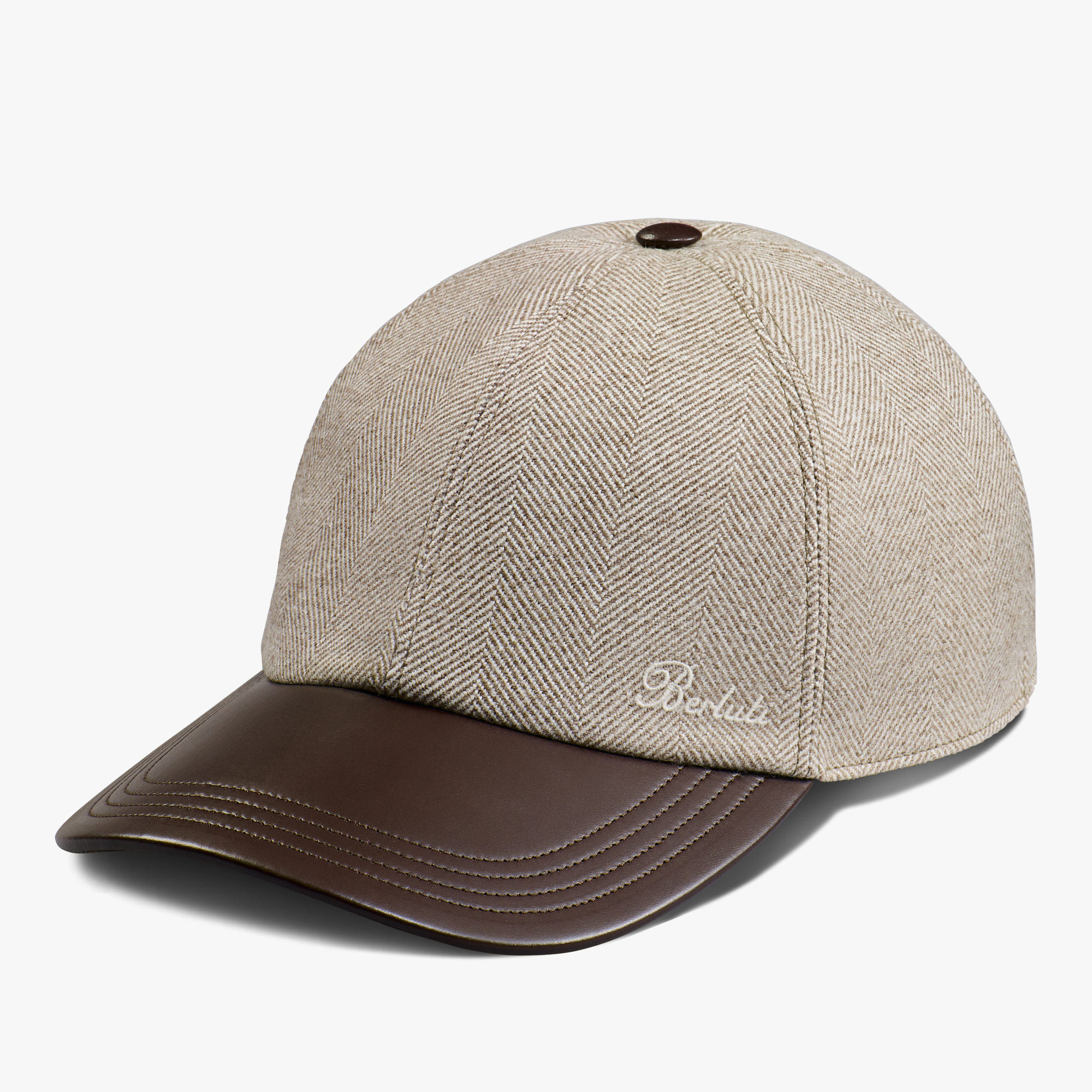 Herringbone Baseball Cap, TAUPE GREY, hi-res