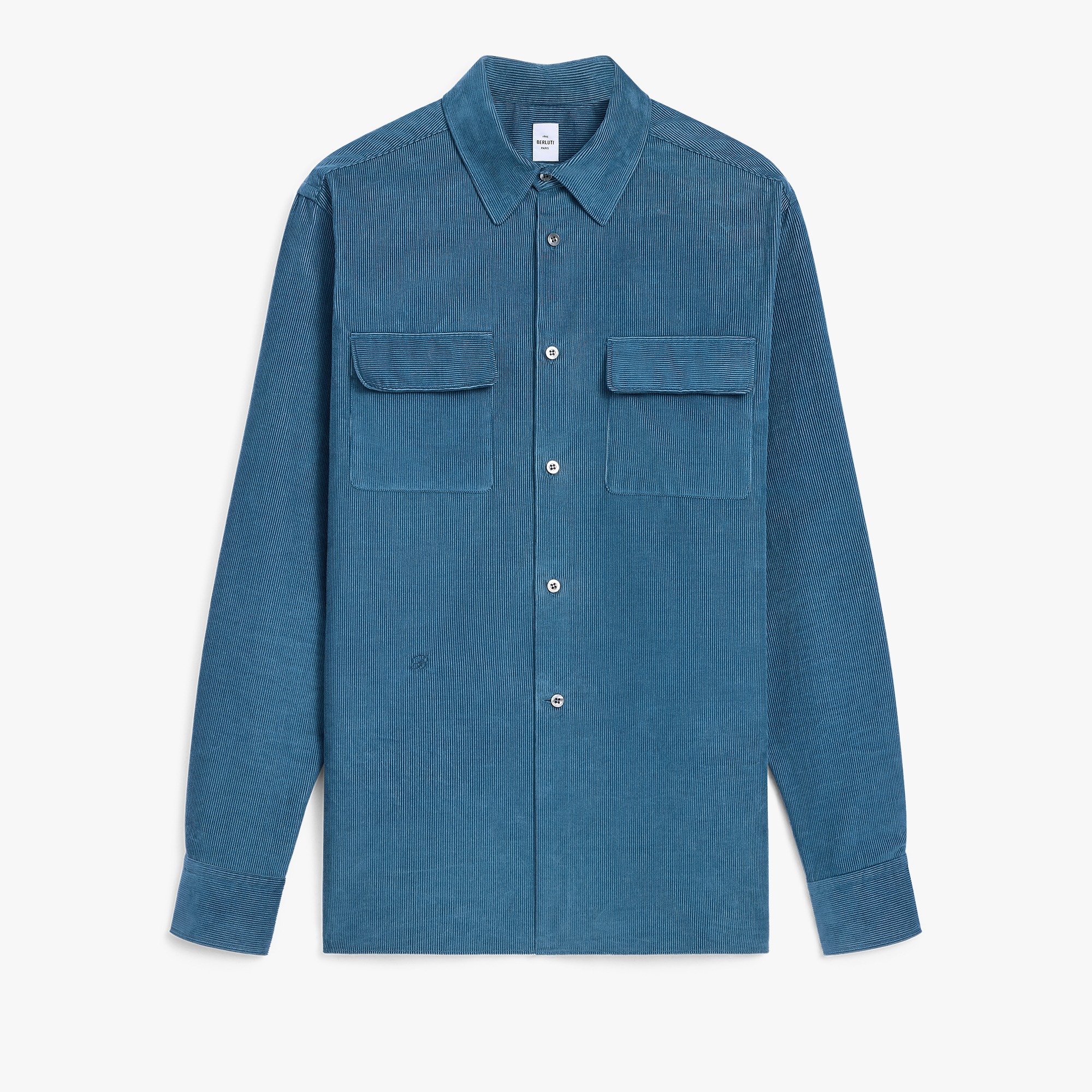 Corduroy Casual Shirt, NILE BLUE, hi-res