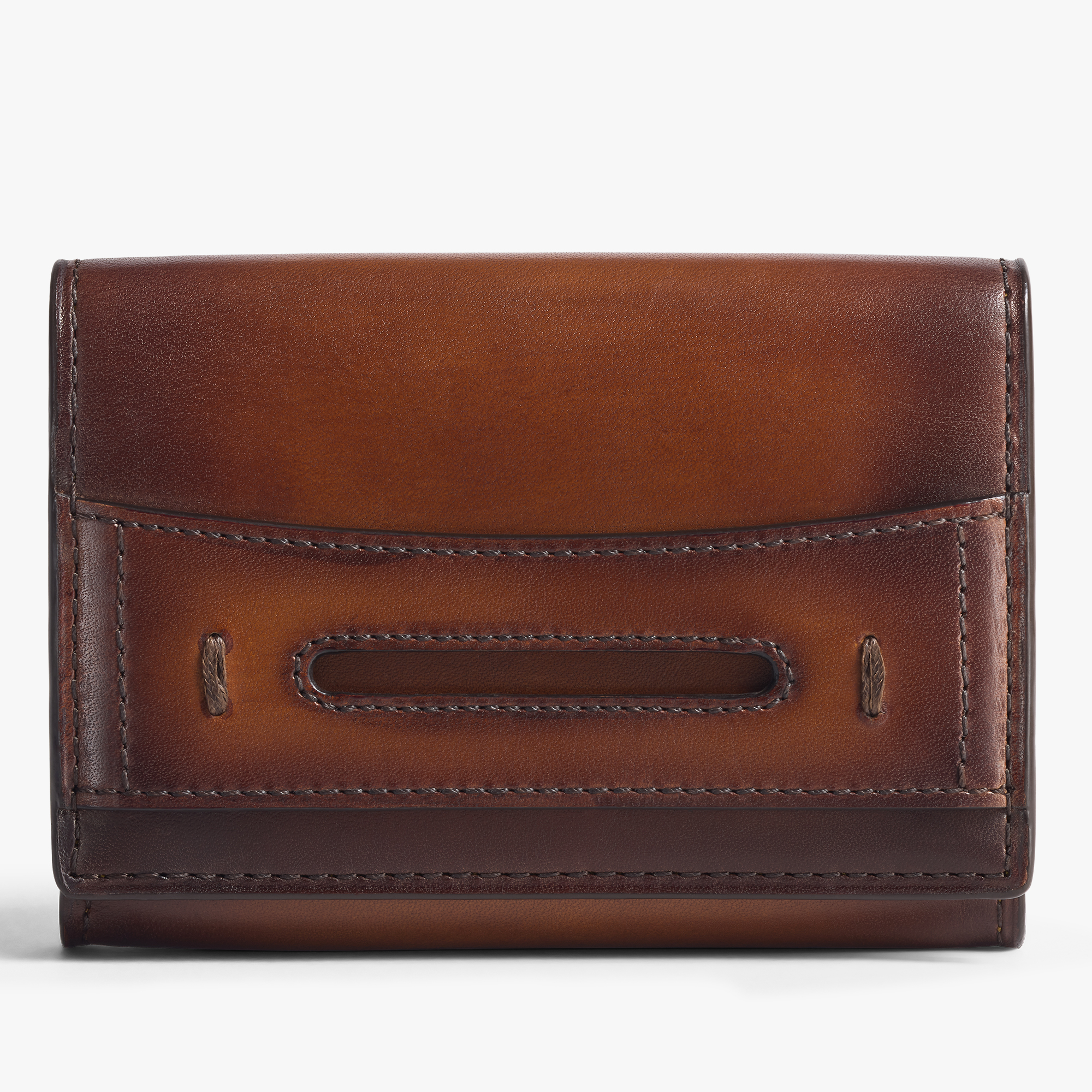 Imbuia Andy Card Holder In Leather, CACAO INTENSO, hi-res