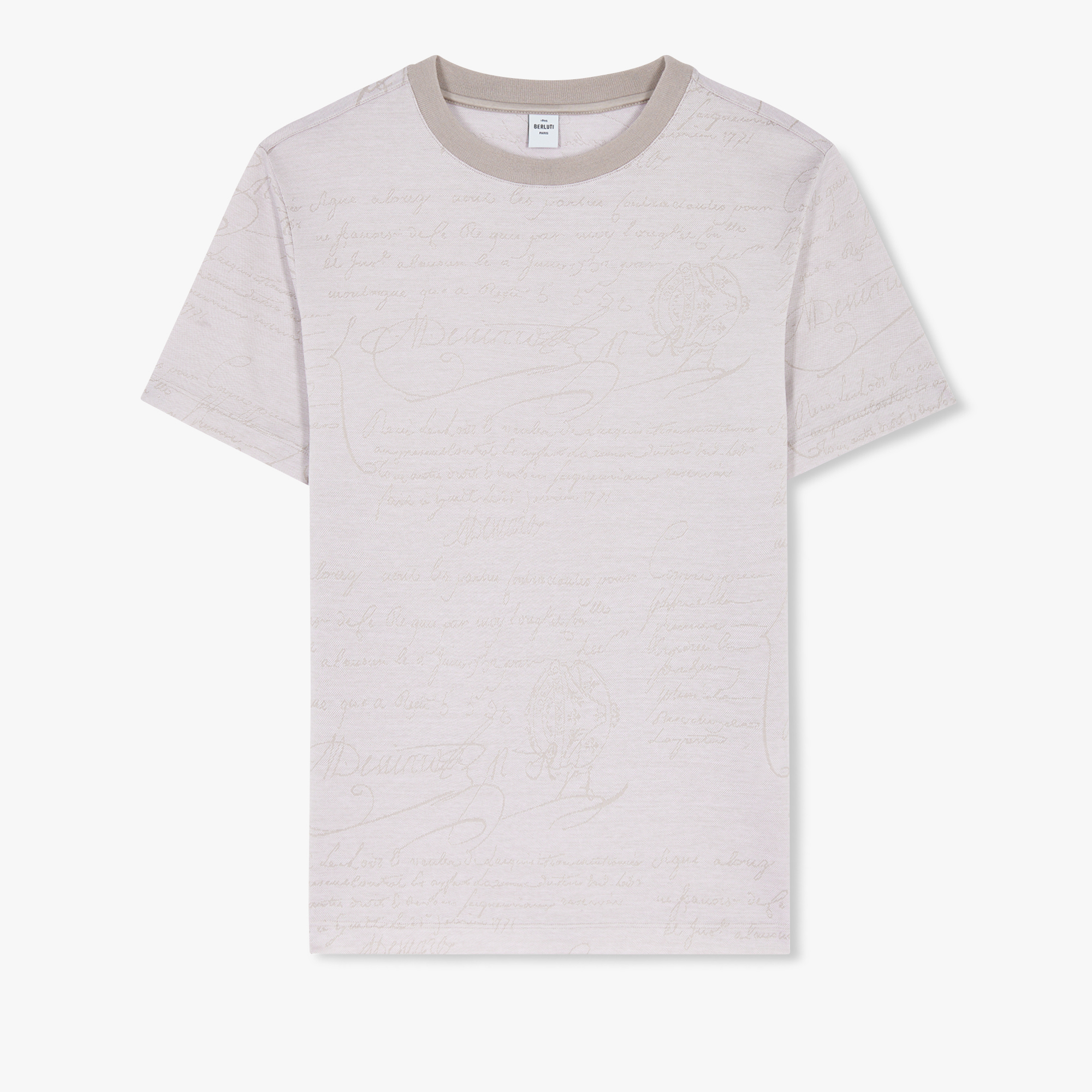 All Over Scritto Jacquard T-Shirt, PEARL GREY, hi-res